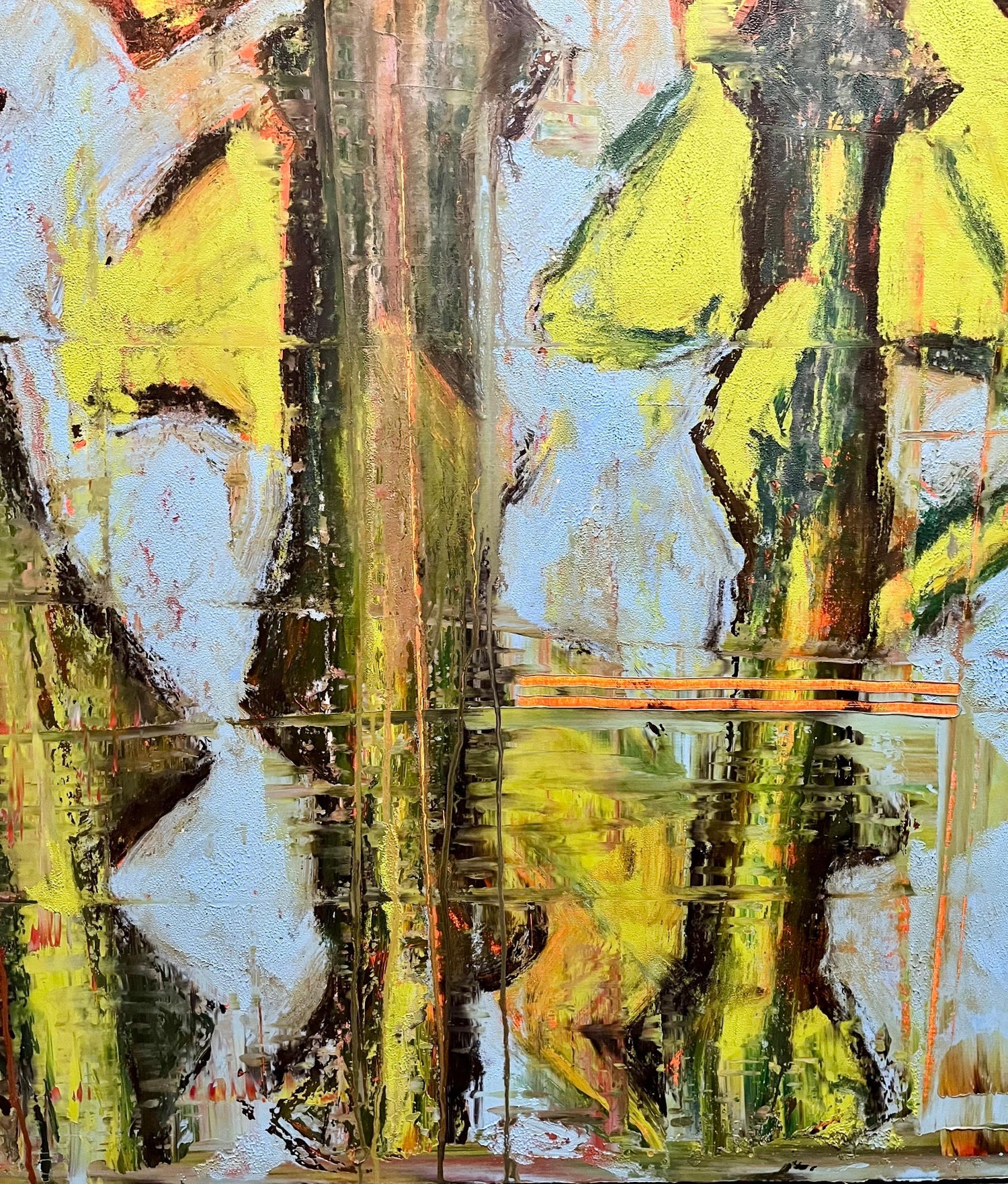 Large Modernist Rose Bouquet Oil on Linen Painting Aaron Fink