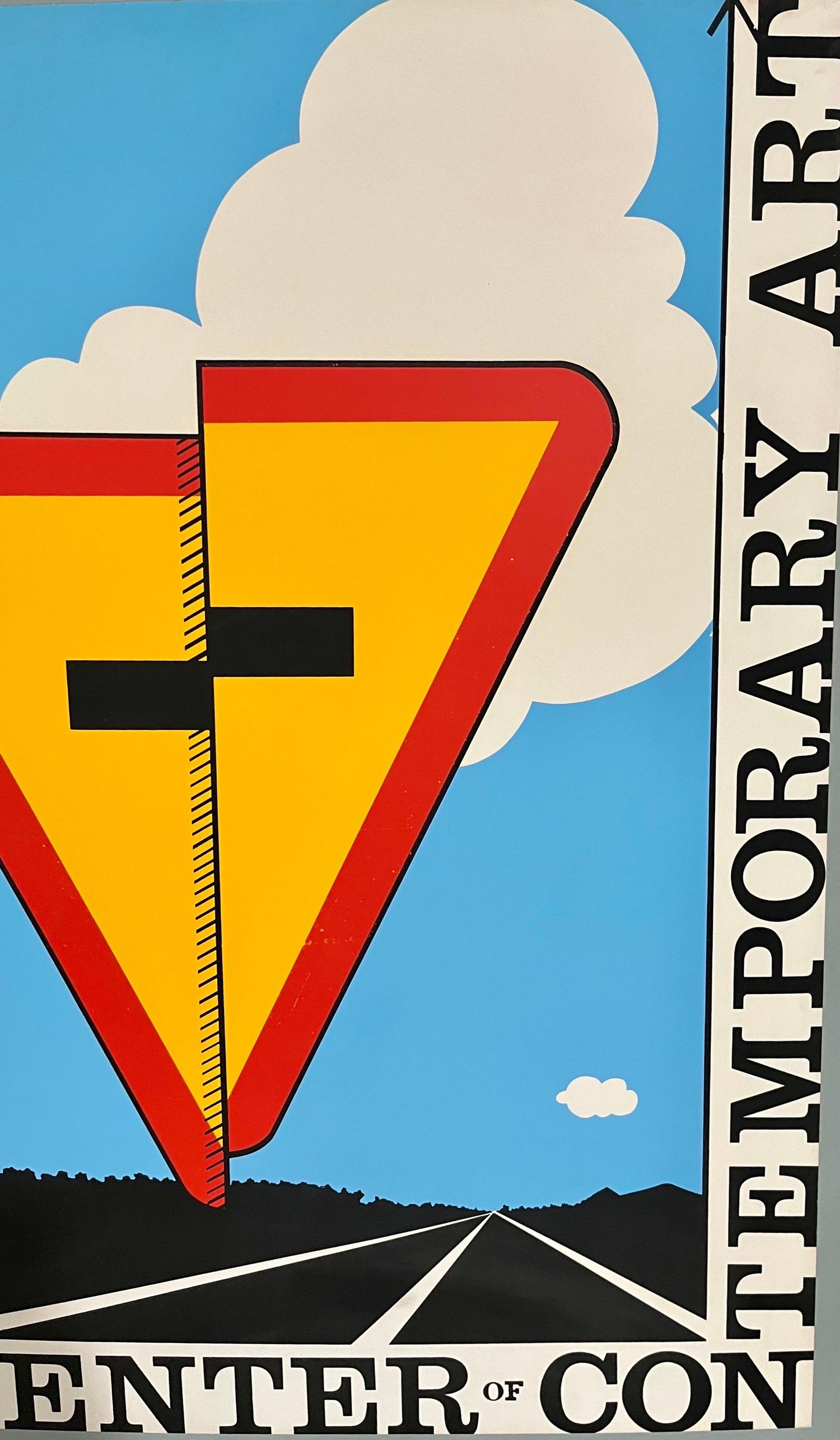 Pop Art Aspen Road Sign D'arcangelo Silkscreen Chiron Press Vintage Art Poster