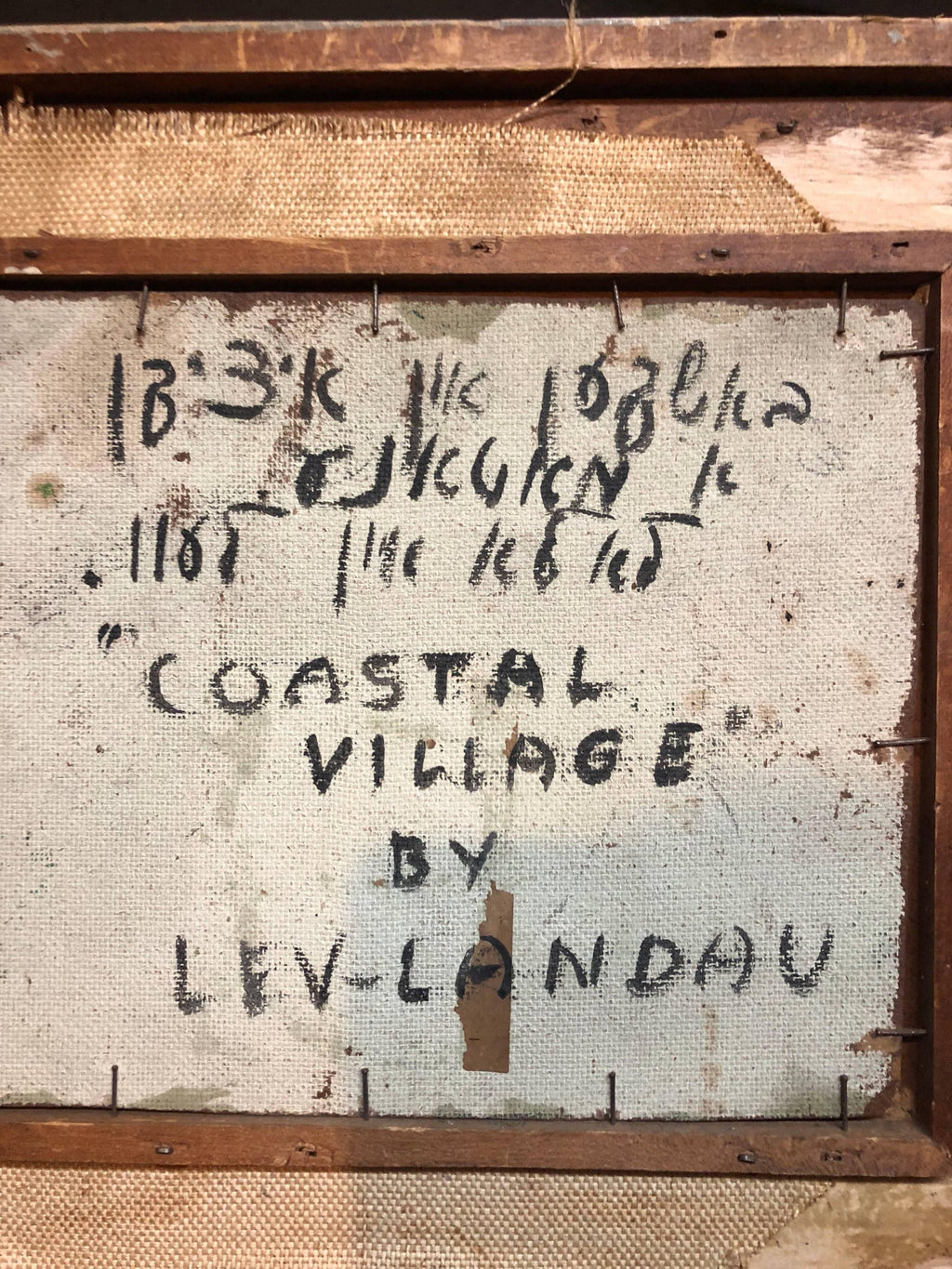 WPA Period "Coastal Village" American Modernist Realism Oil Painting Lev Landau