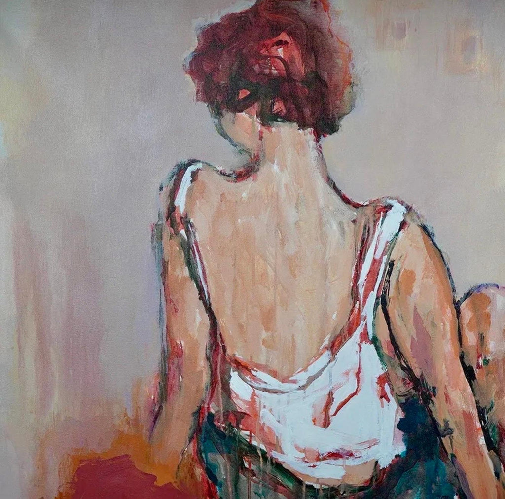 Large Post Impressionist Fauvist Art French Oil Painting Dancer Urbain Huchet