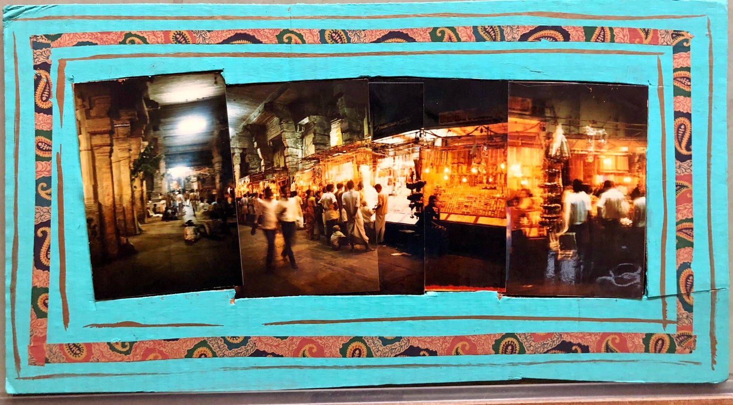 Shravan Belagola, India, 1992, Photo Prints on Cardboard, Collage, Mirror Insets