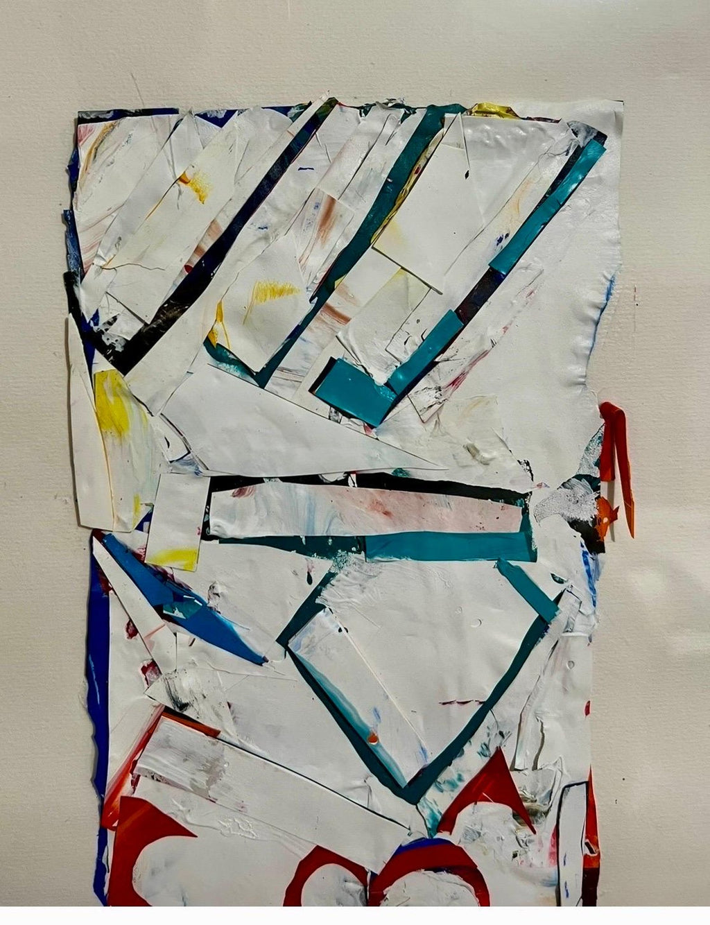Bay Area Abstract Expressionist Mixed Media Collage Painting Theophilus Brown