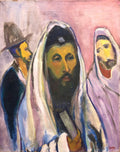 Polish French Fauvist Judaica Art Oil Painting Rabbi at Prayer Frederick Serger