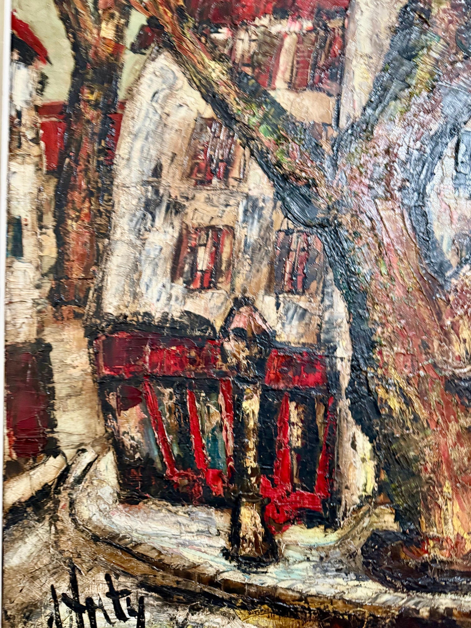 French Modernist Large Paris Street Oil Painting Expressionist Henry D'anty