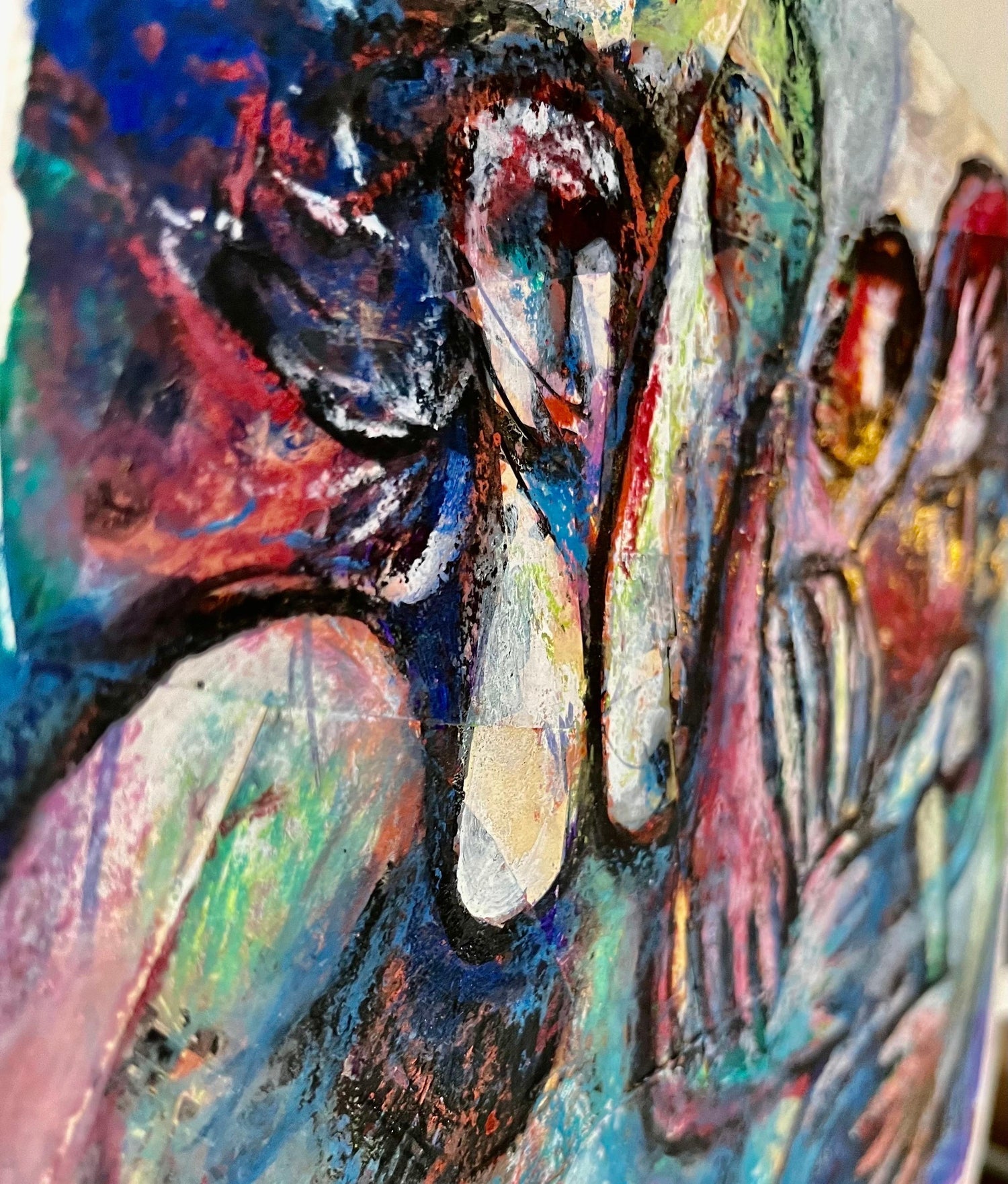 Israeli Judaica Original Painting, "Temptation" Dancing Polish Artist Arie Dubi