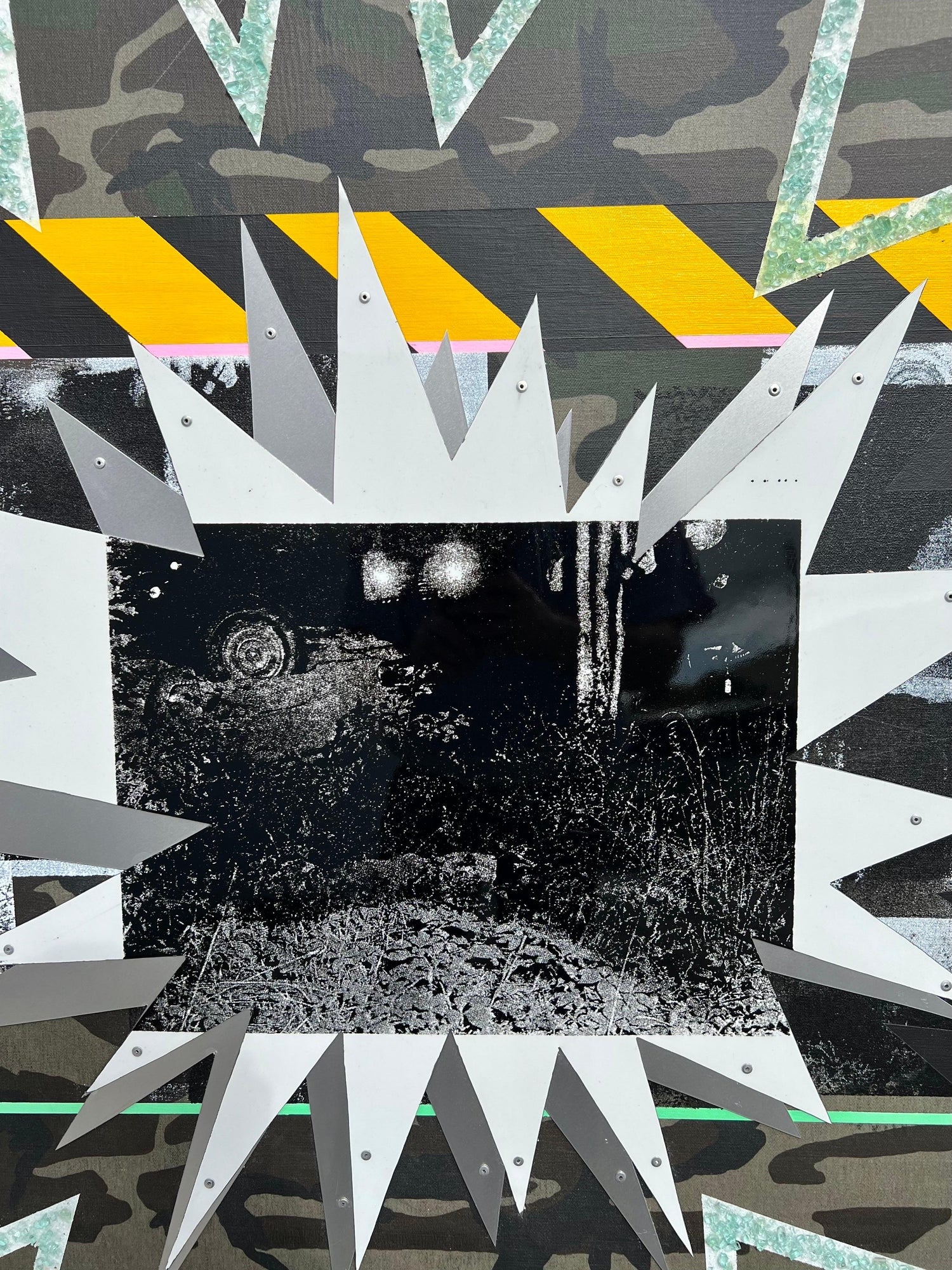 Outsider Ryan Humphrey Street Art Collage, Large Painting Jackson Pollock Photo