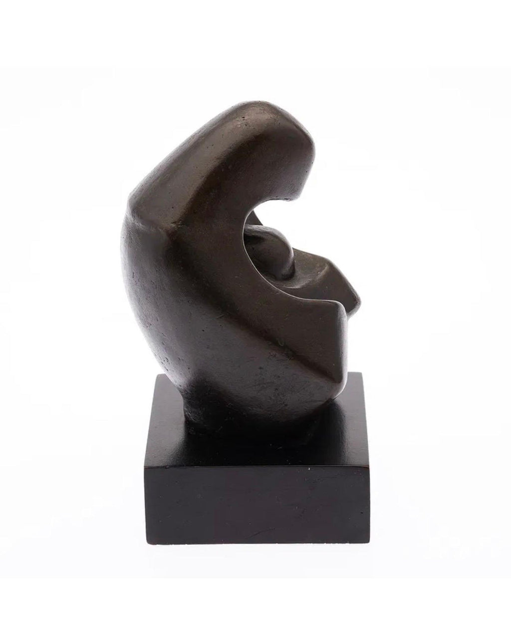Modernist Israeli Bronze Sculpture Abstract Mother & Child Zvi Yehuda Aldouby