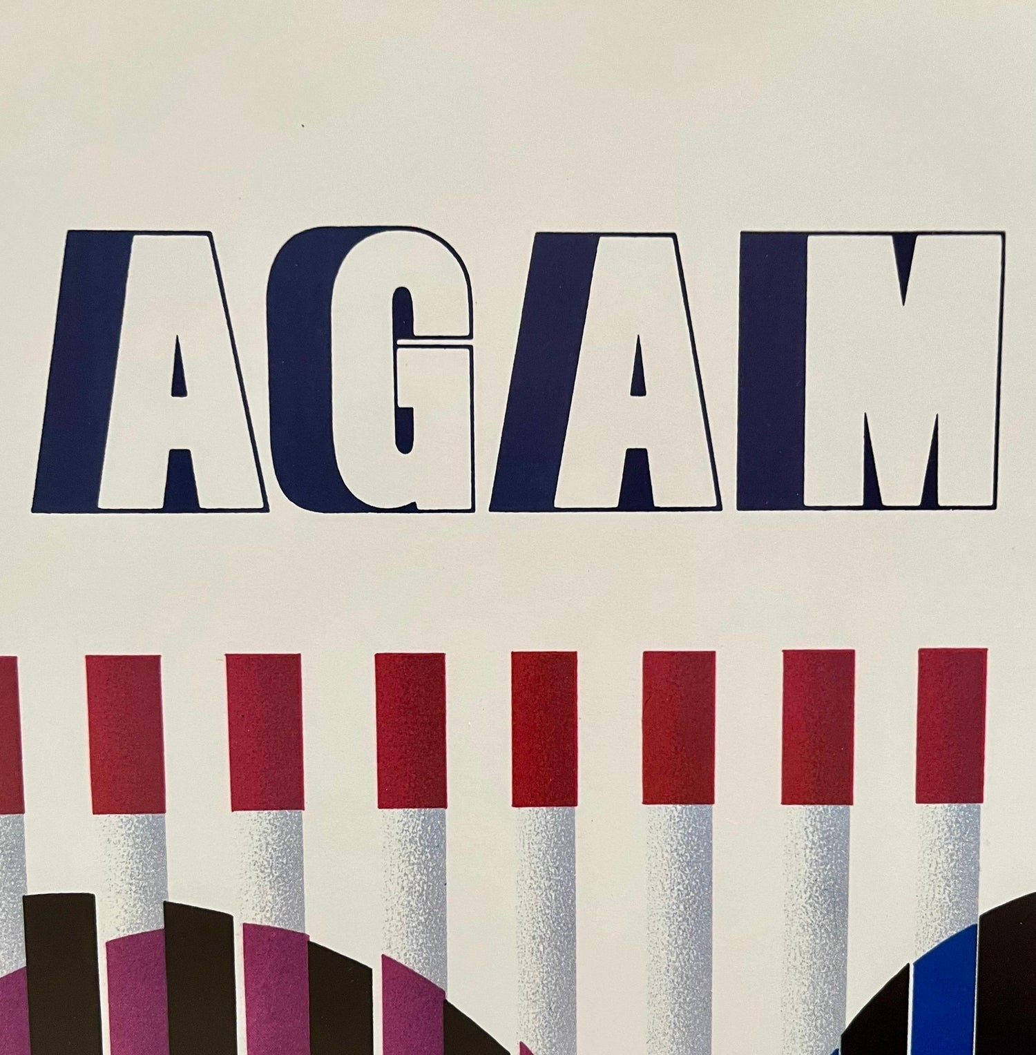 Vintage Agam American Portrait Abstract Modernist Offset Print Poster