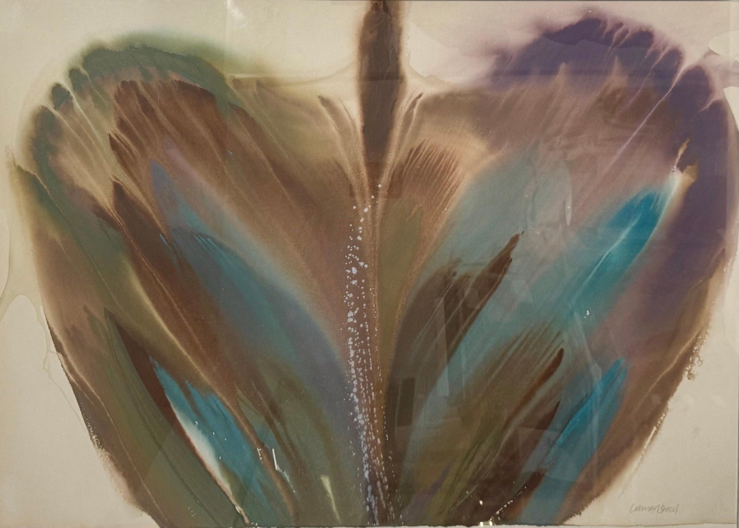 Modernist Abstract Expressionist Color Field Watercolor Painting Lamar Briggs