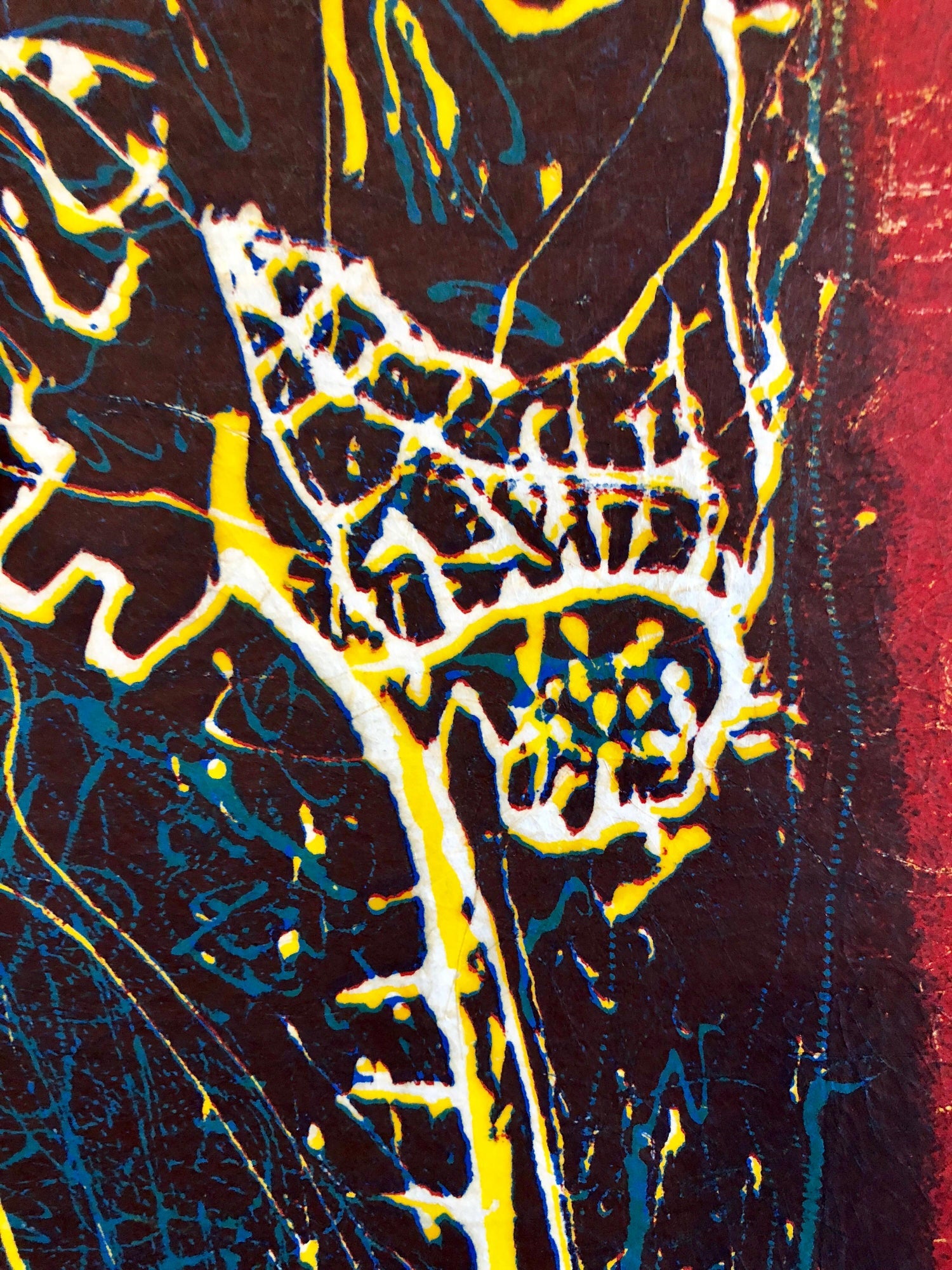 Large Abstract Expressionist Figure Handmade Paper Etching Silkscreen Print
