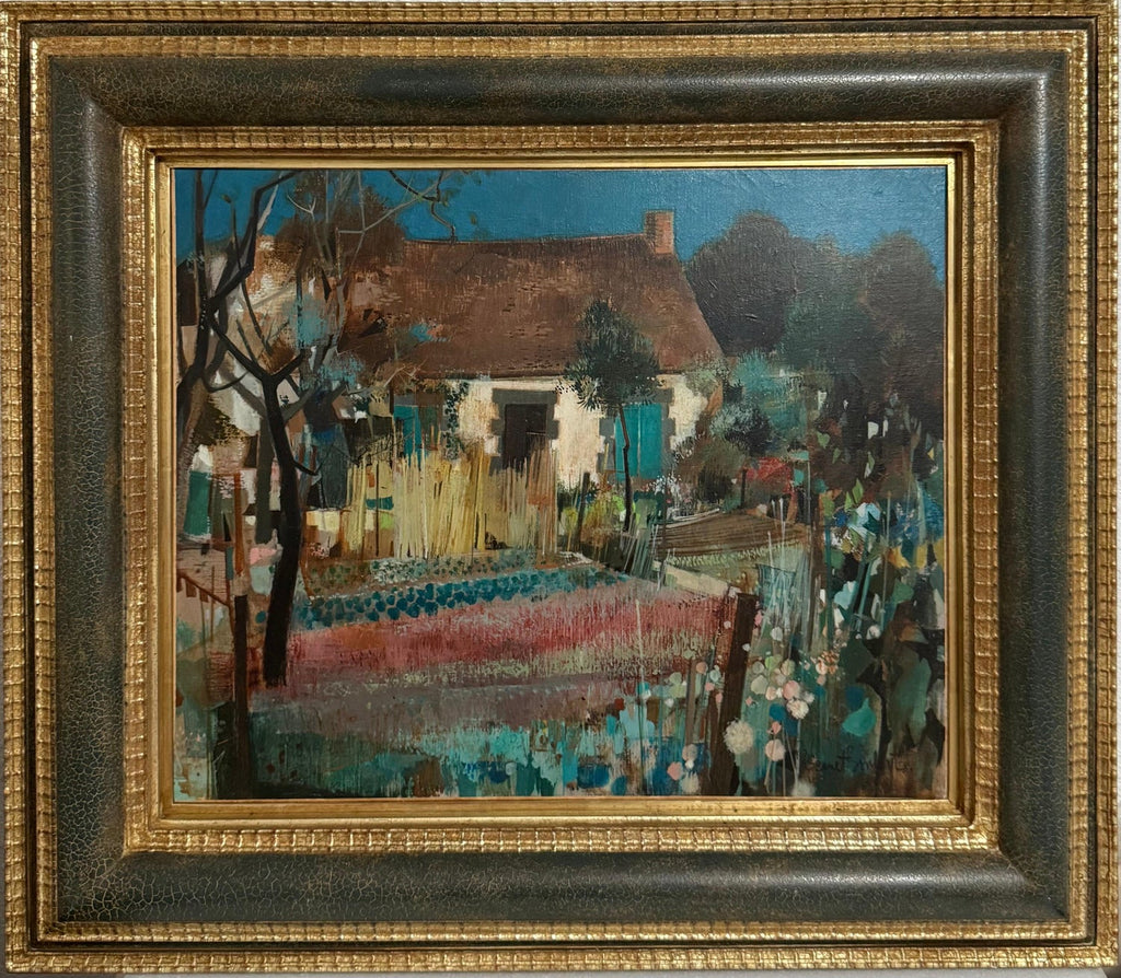 French Neo Expressionist Surreal Oil Painting Robert Vernet Bonfort  Deaf Artist