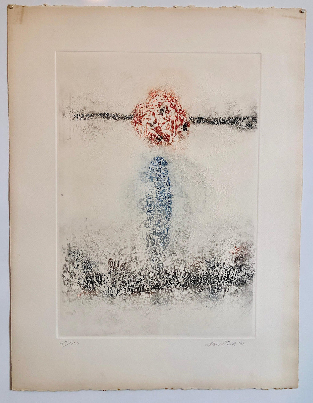 60s American Abstract Expressionist Untitled Abstract Color Composition Etching