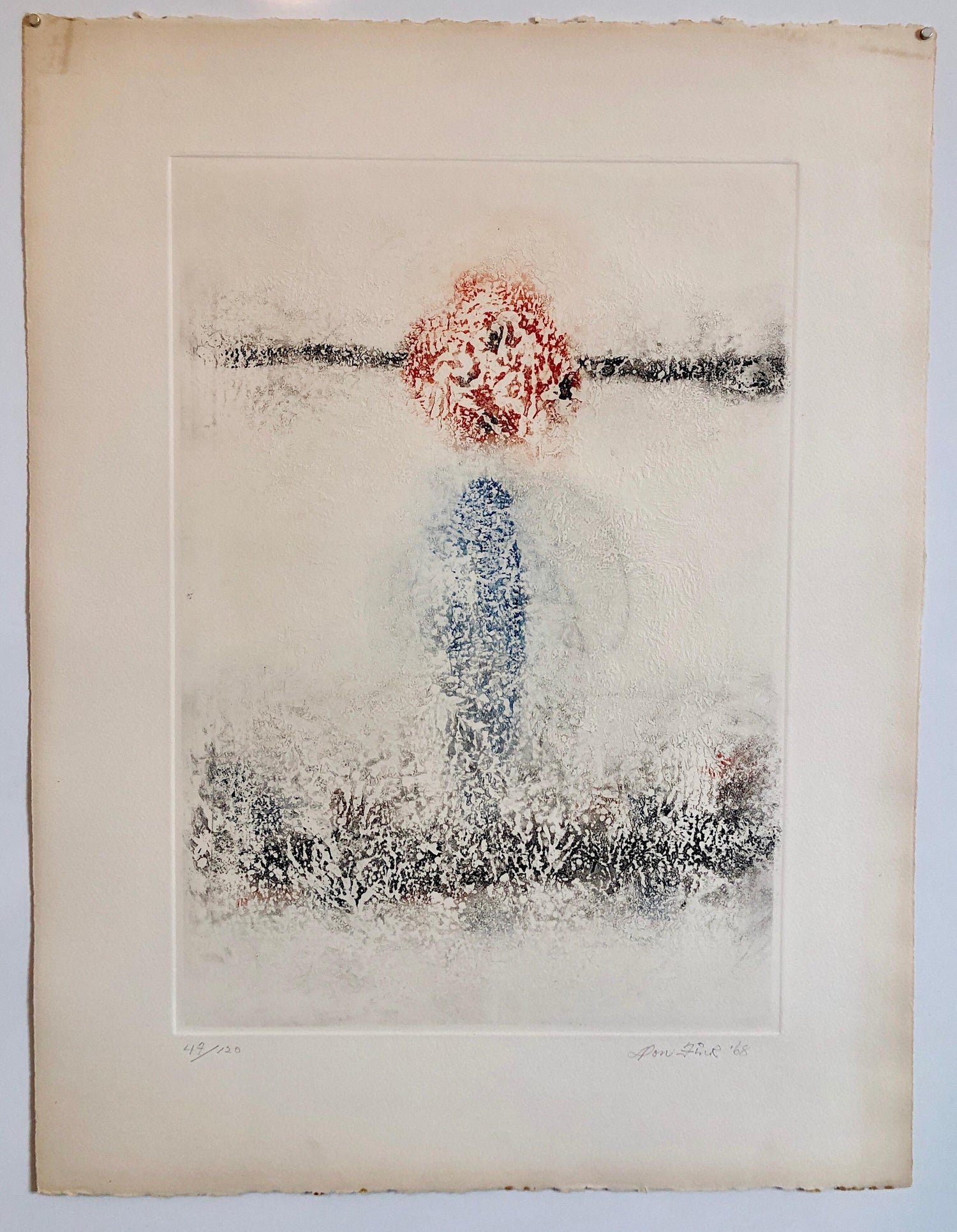 60s American Abstract Expressionist Untitled Abstract Color Composition Etching