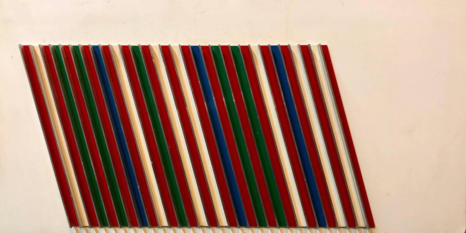Swedish Modern Op Art Modular Relief Sculpture In Aluminum And Wood
