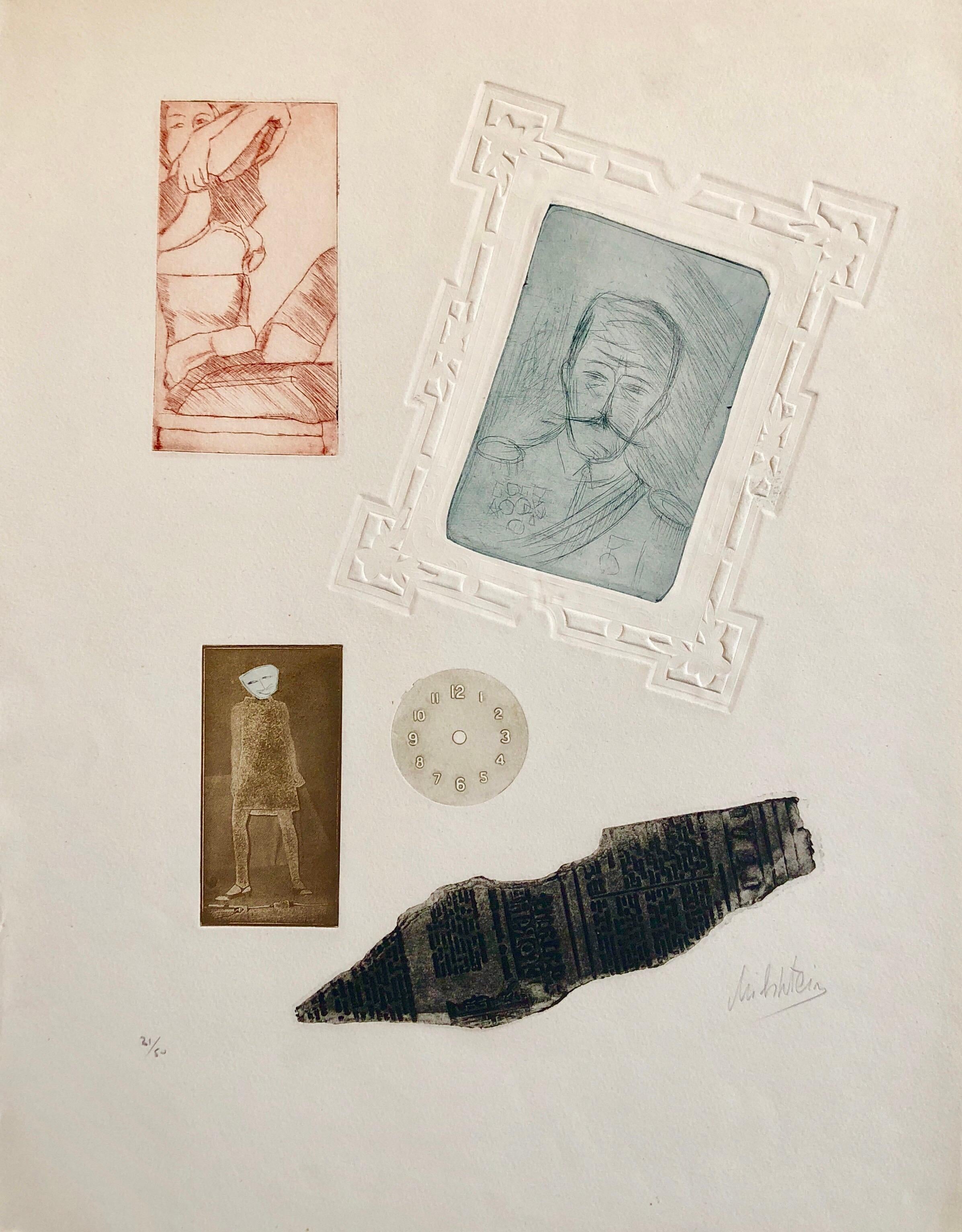 Portraits Erotic Vignettes French Israeli Surrealist Aquatint Etching Le Colonel