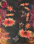 Abstract Surrealist Spray Paint Painting Mixed Media Fleur D’Nuit Mason Rader