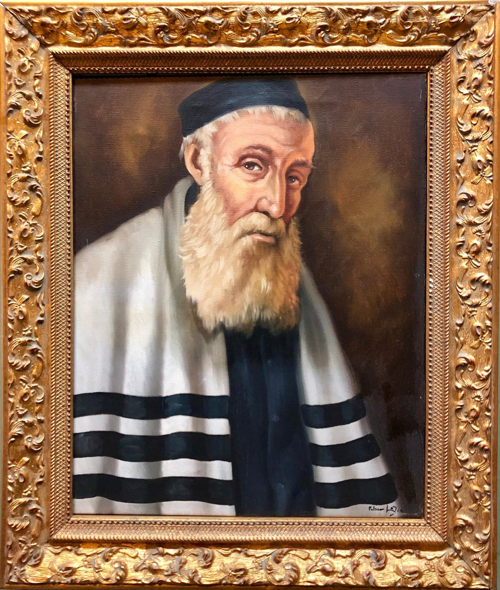 Polish Jewish Chassidic Rabbi Judaica Art Oil Painting Konstantin Szewczenko