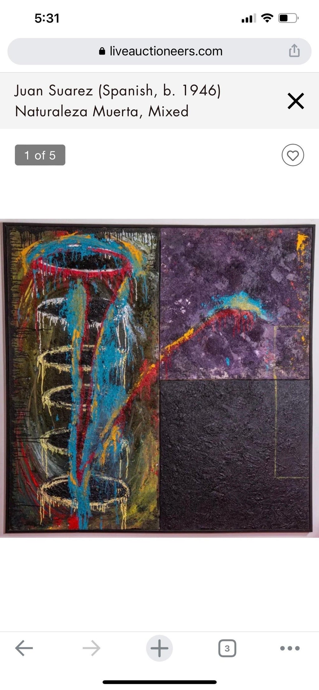 Large Spanish Contemporary Art Juan Suarez Abstract Bold Painting Triptych Group