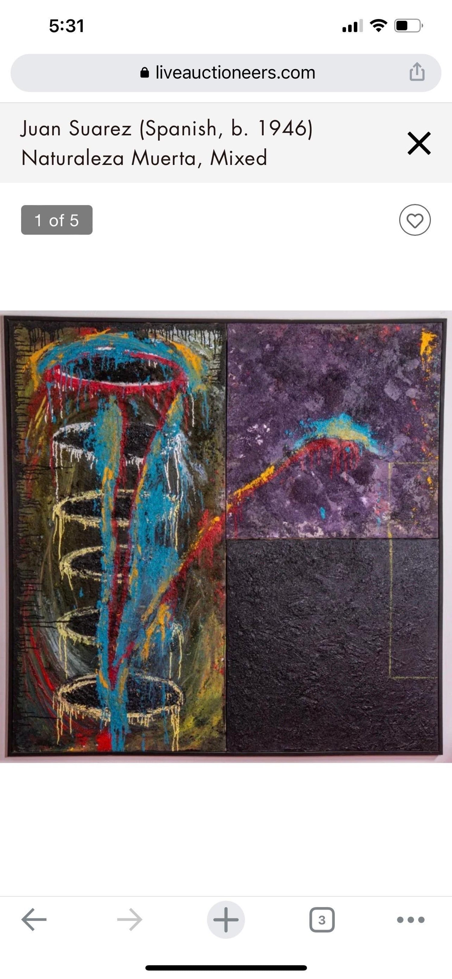 Large Spanish Contemporary Art Juan Suarez Abstract Bold Painting Triptych Group