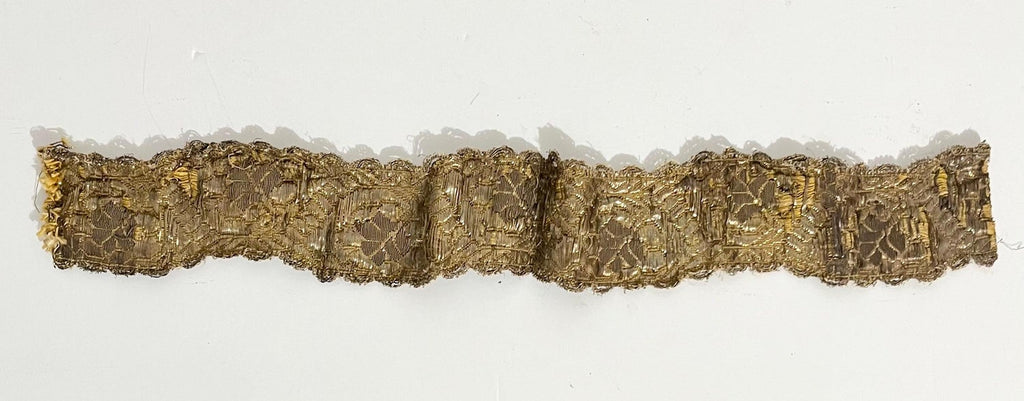 Rare Jewish Pre War Woven Gold Textile Embroidered Antique Judaica Tallit Atara