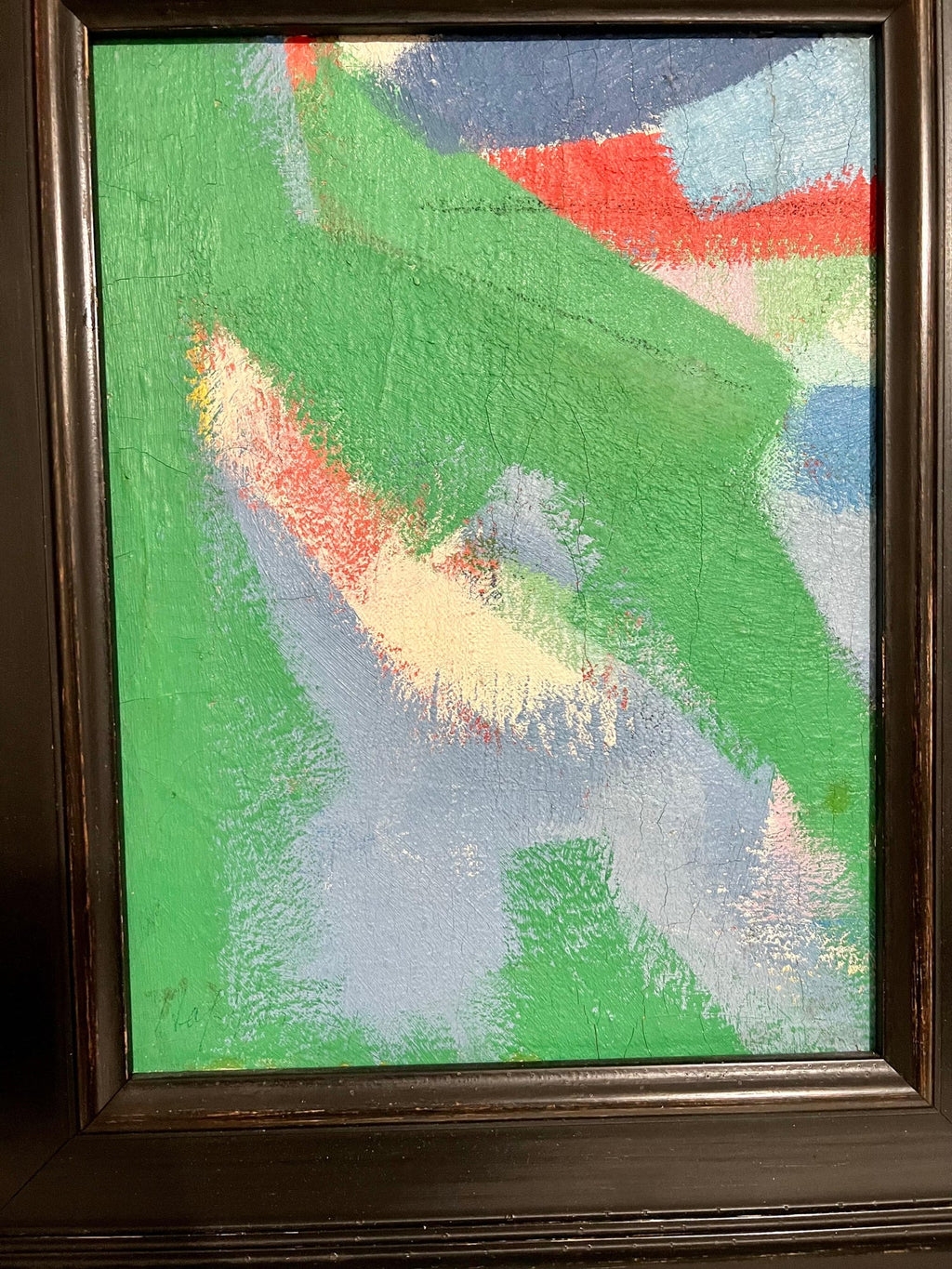 Bold German American Abstract Expressionist Color Field Oil Painting Carl Holty