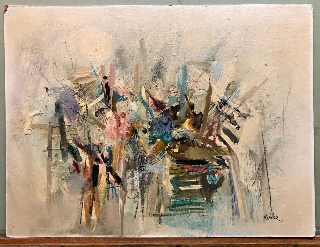 Israeli Modernist Abstract Expressionist Oil Painting