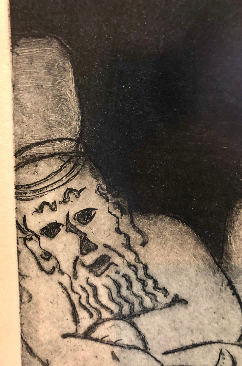 Purim Holiday Scene Judaica Aquatint Etching American Modernist WPA Artist