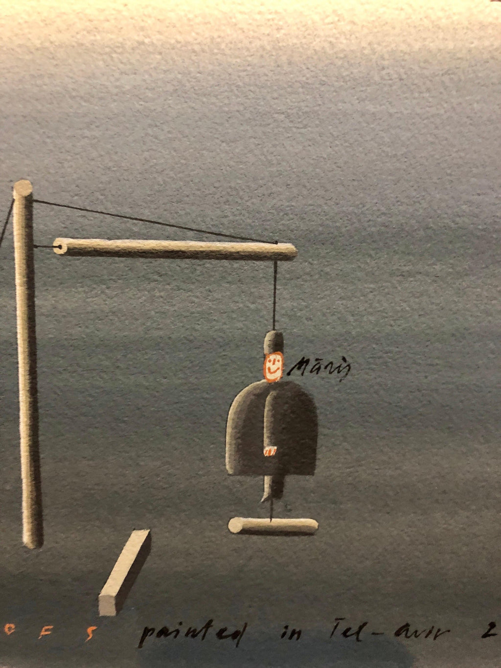 Latvian Israeli Surreal Gouache Illustration Art Painting Tel Aviv