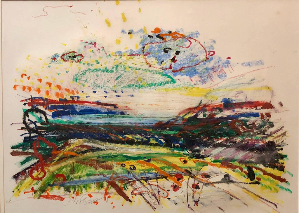 Large Abstract Landscape Pastel Drawing Painting San Francisco Artist, Megan #10