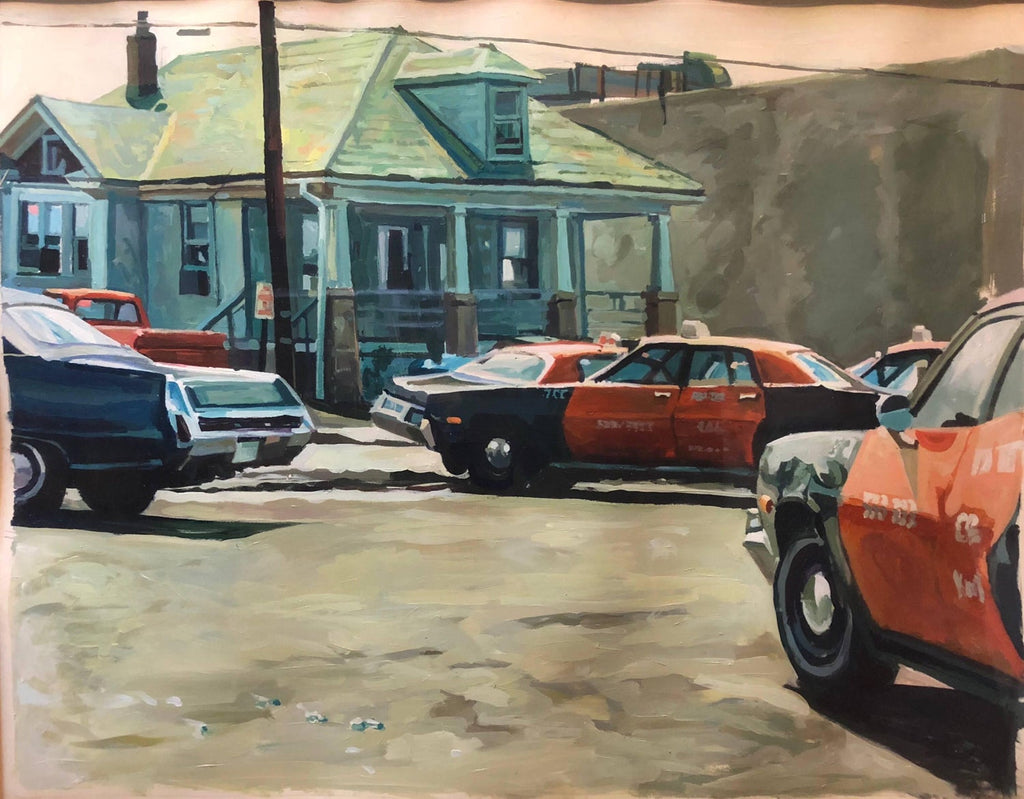 Large Suong Yangchareon Thai American Photorealist LA California Street Painting