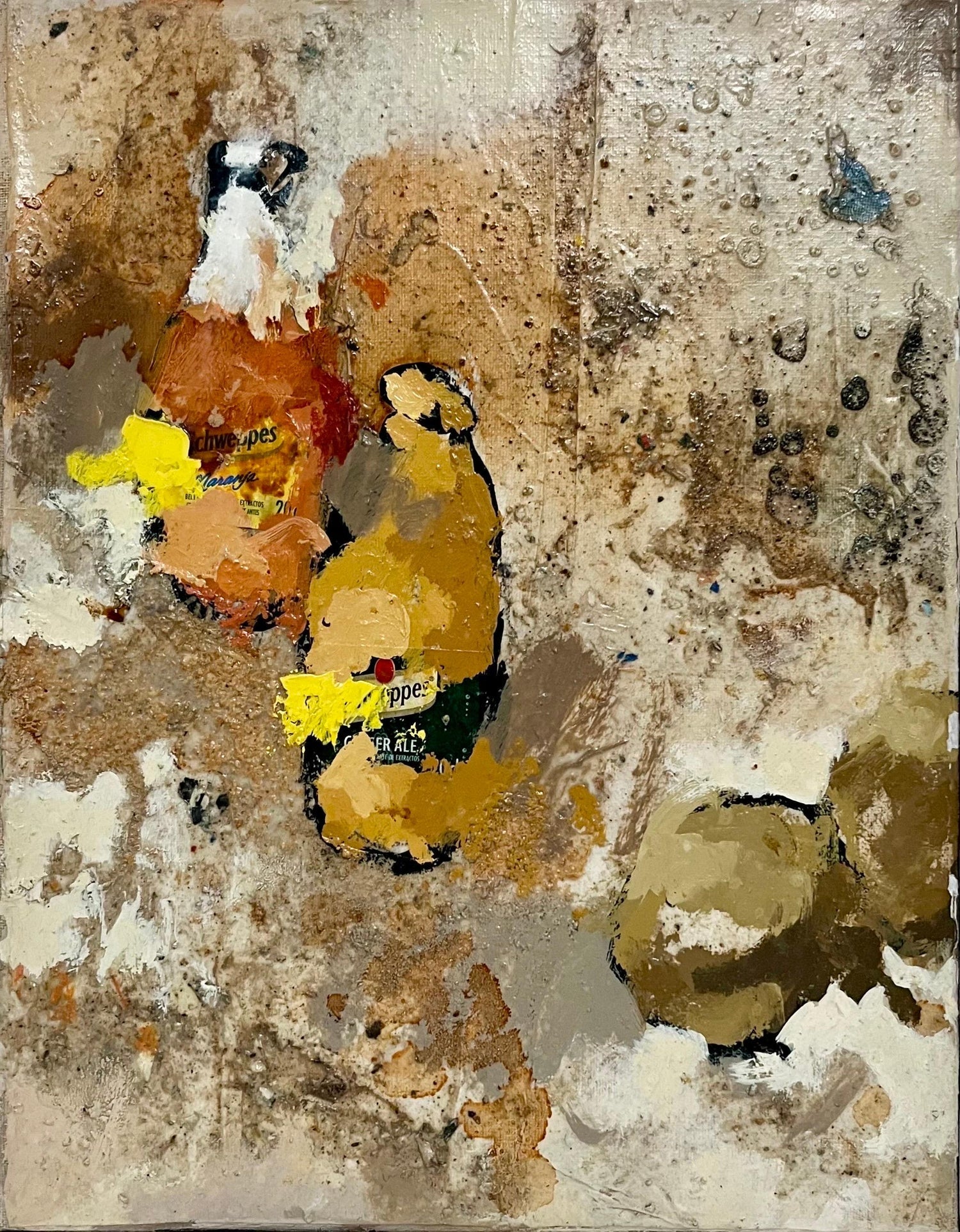 Spanish Pop Art Catalan Mixed Media Torn Paper Collage Painting Jori Prat Pons