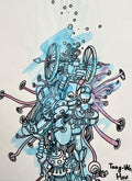 Contemporary Asian Cartoon Fantasy Art Mixed Media Drawing Tang Wei Hsu Anime