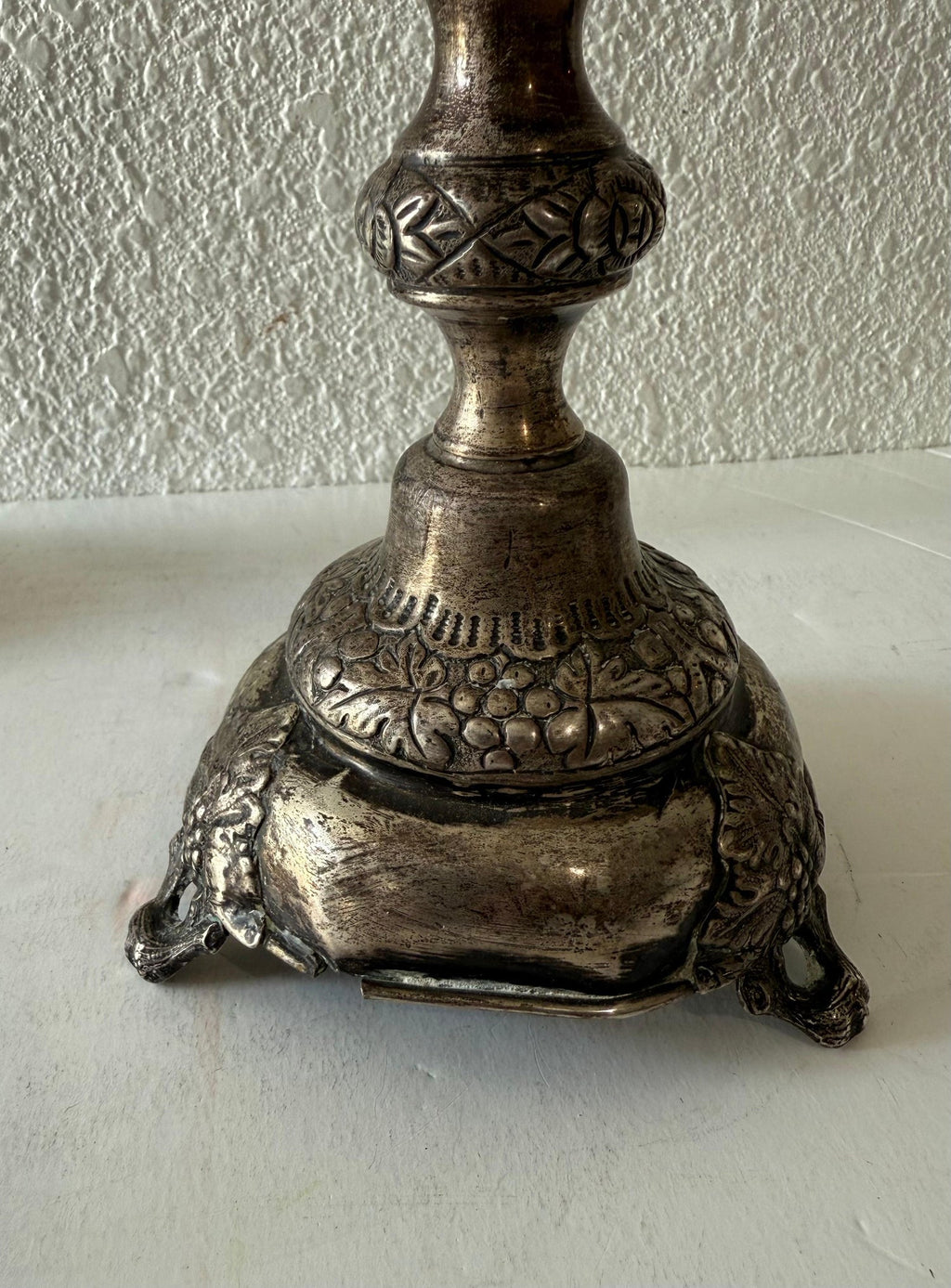 Rare 19th C. Antique Silver Judaica Shabbat Candlesticks Polish Russian, Szekman
