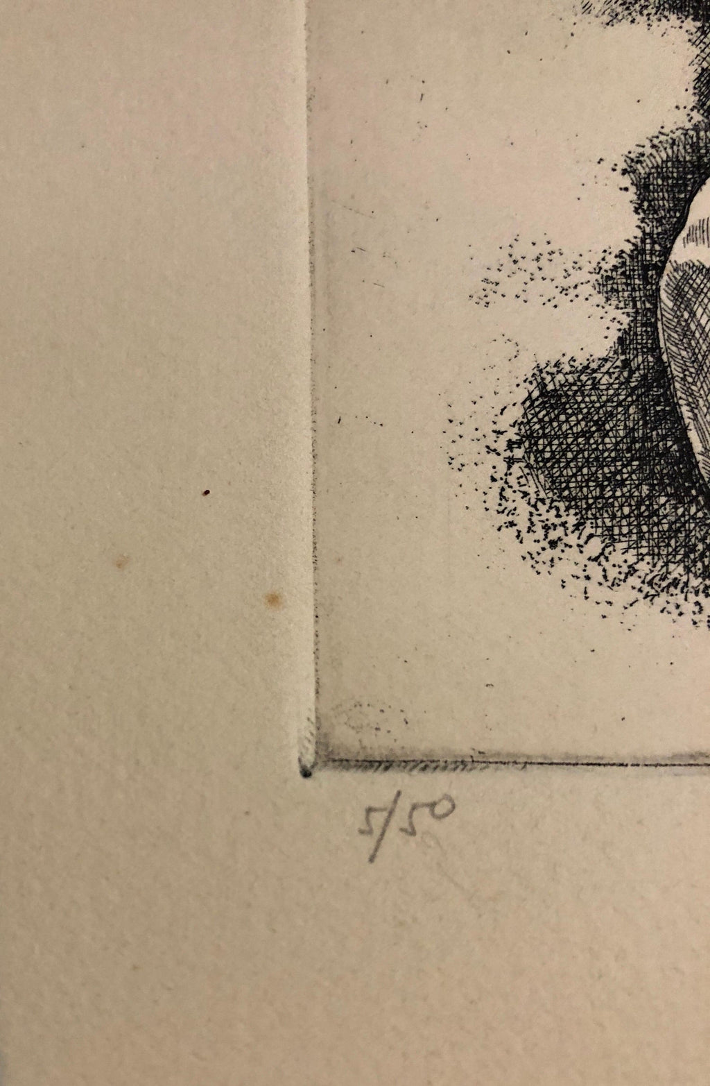 Israeli Modernist Surrealist Etching Cut Pear