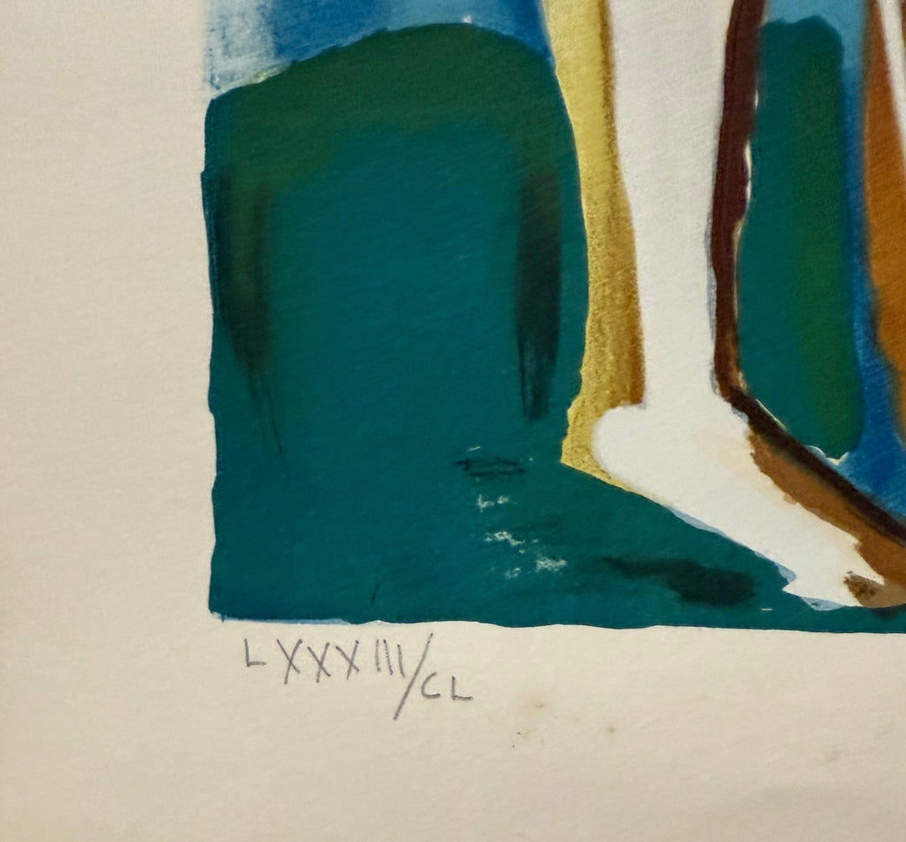 Large Cubist Modernist Color French Lithograph Zadkine Figures La Famille