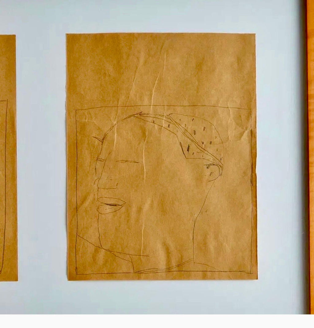 Nuba 1981 Graphite Drawing on Brown Paper James Brown Galerie Bernd Kluser