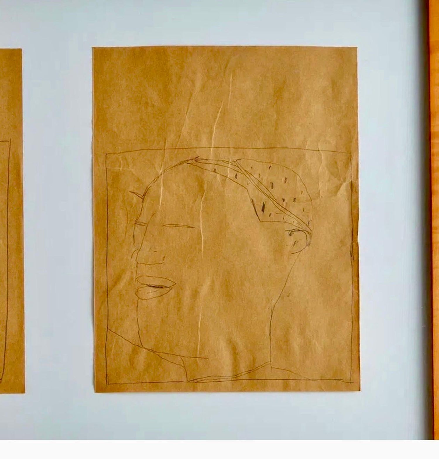 Nuba 1981 Graphite Drawing on Brown Paper James Brown Galerie Bernd Kluser