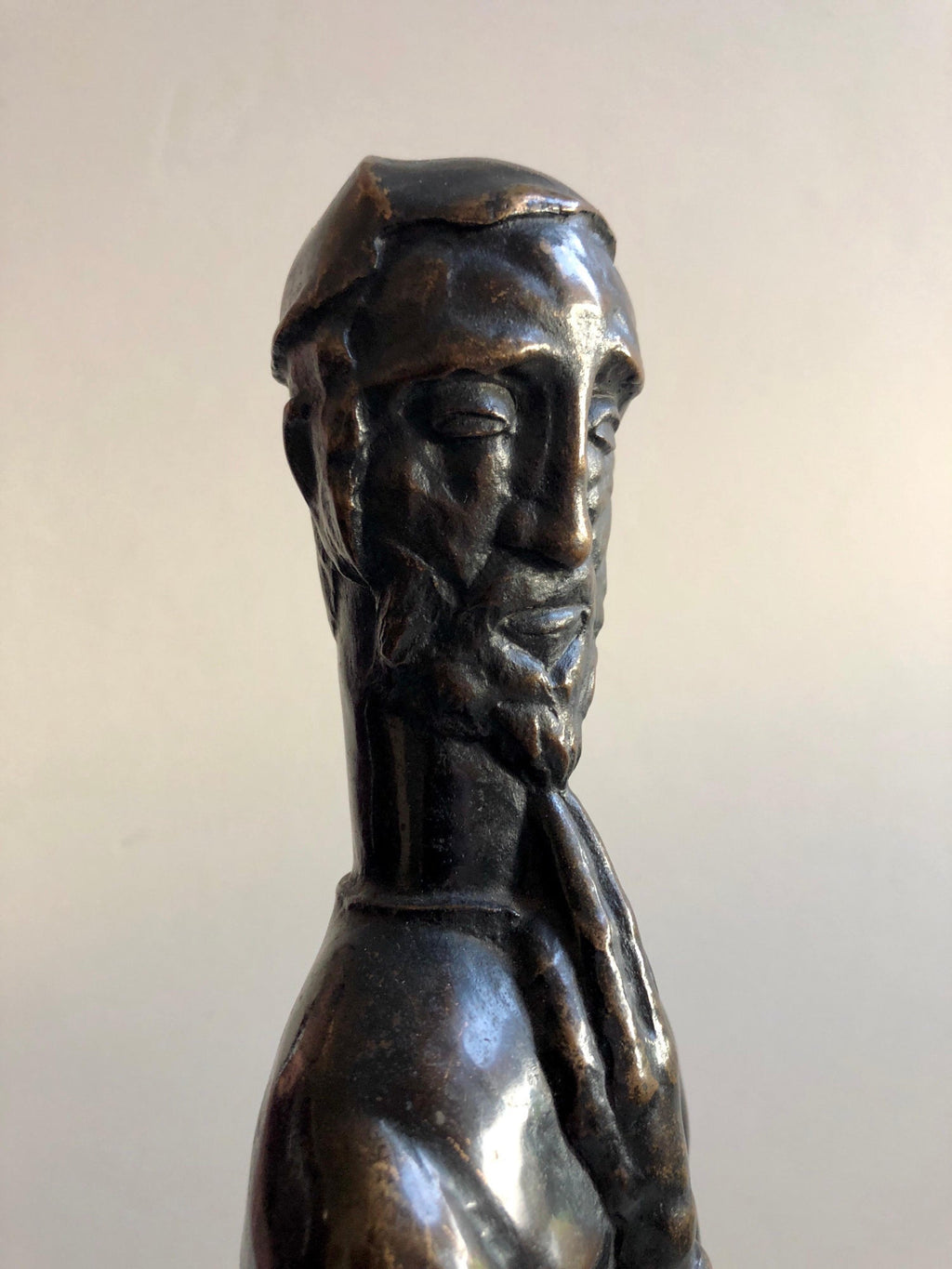 Art Deco Expressionist Bronze Judaica Rabbi Sculpture Los Angeles Modernist
