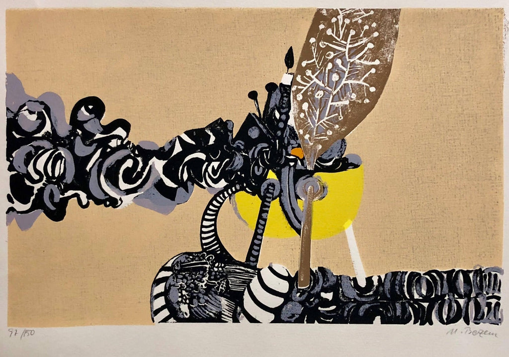 Large Venezuelan Modernist Lithograph "The Balcony #3" Color Print