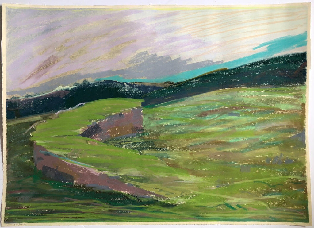 Large Abstract Landscape Pastel Drawing Painting San Francisco Artist, Megan #10