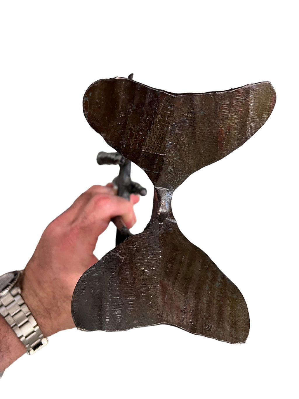Brutalist Hand Forged Iron Sculpture Candelabra Candle Stick Israeli Art Palombo