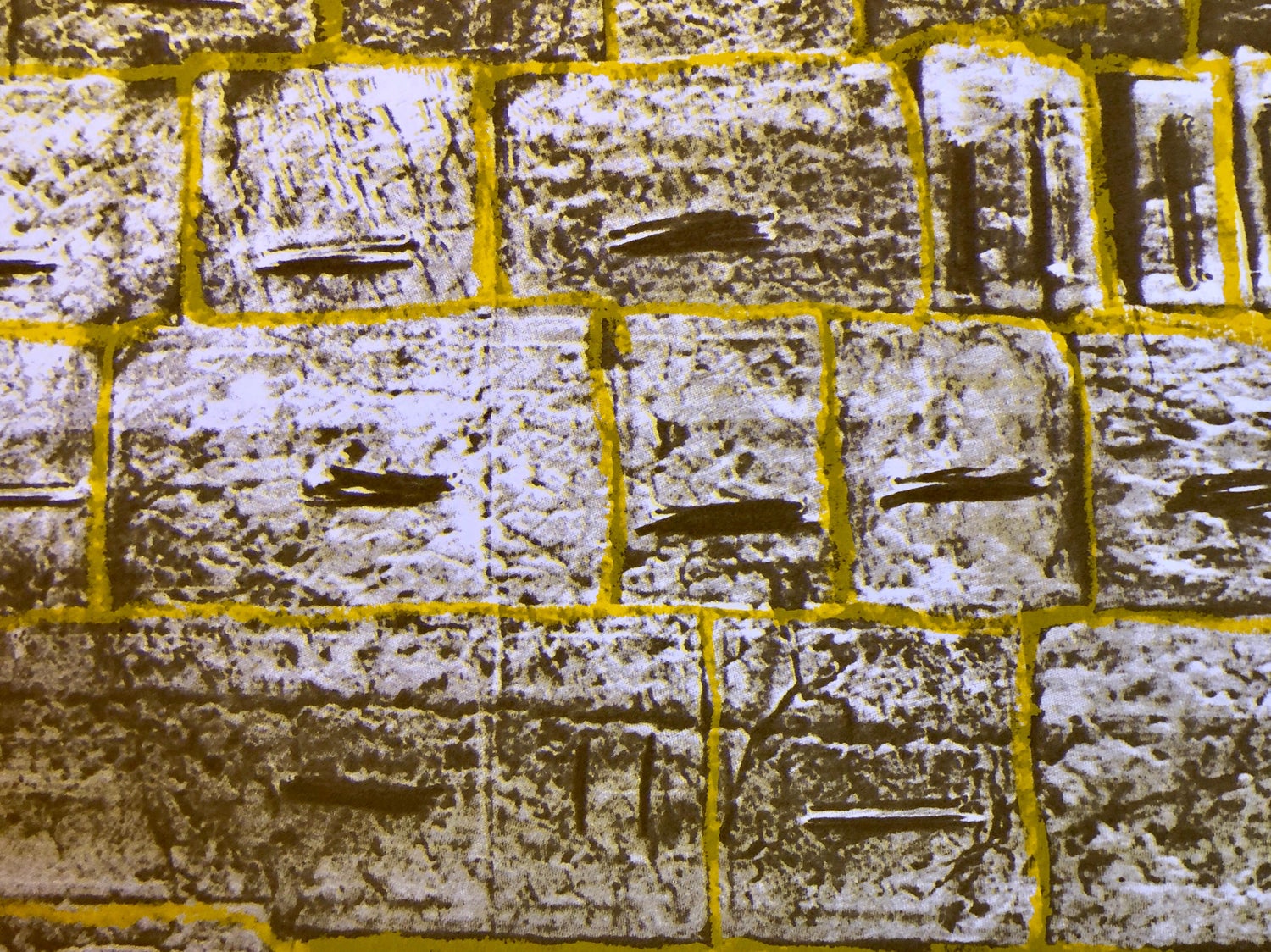 Israeli Modernist Silkscreen Print Kotel Wall Jerusalem Kadishman Lithograph