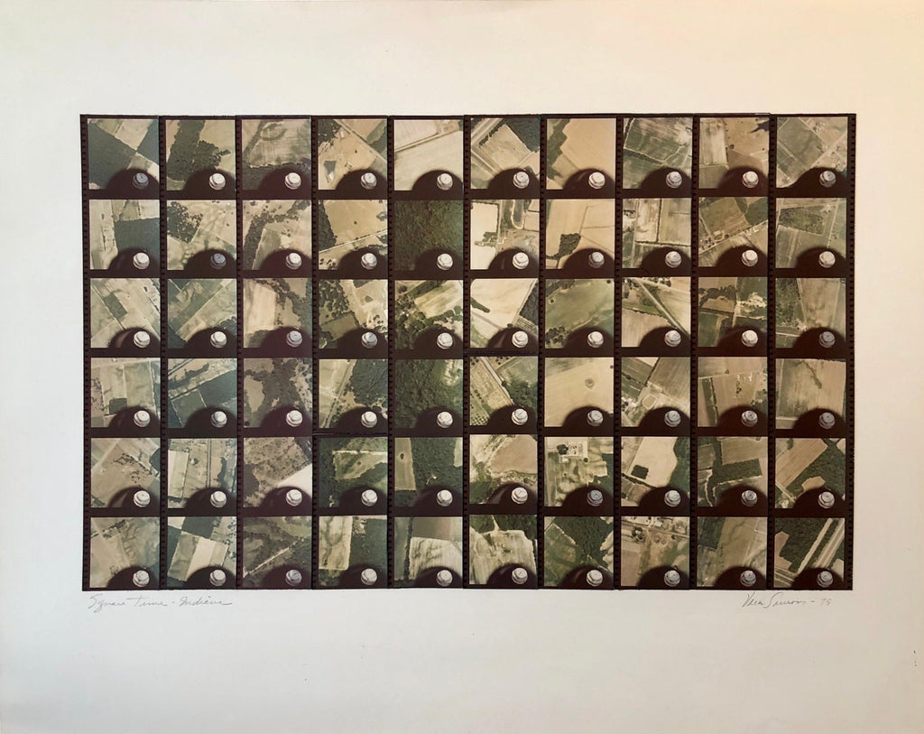 1979 Square Time Indiana, Photo Mosaic Collage Aerial Photograph, Female Aviator