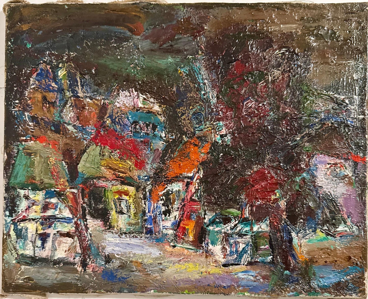 Russian Ukrainian Abstract Oil Painting Alexander Pavlov Vilnius Landscape