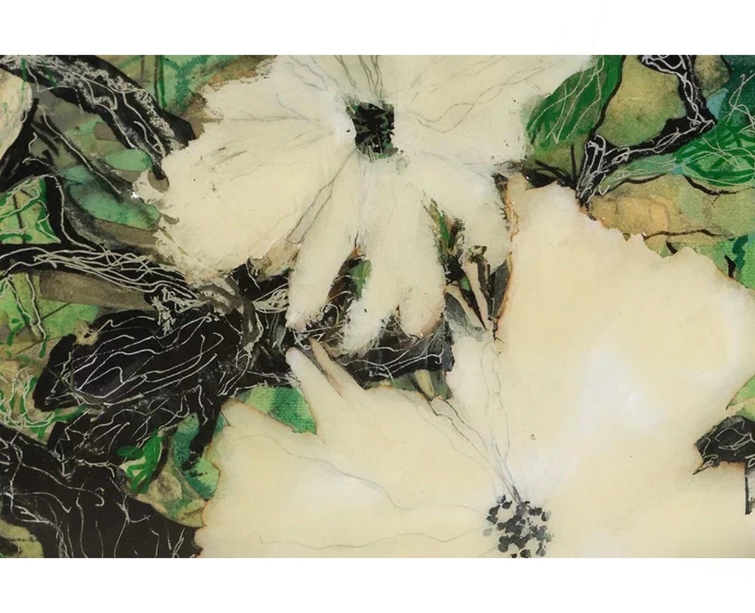 Eco Feminist Mixed Media Botanic Painting Mira Lehr Miami Abstract Expressionist