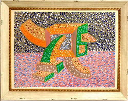1985 Graffiti Artist TV Painting Bold Colorful New Wave NYC Panama Tabo Toral
