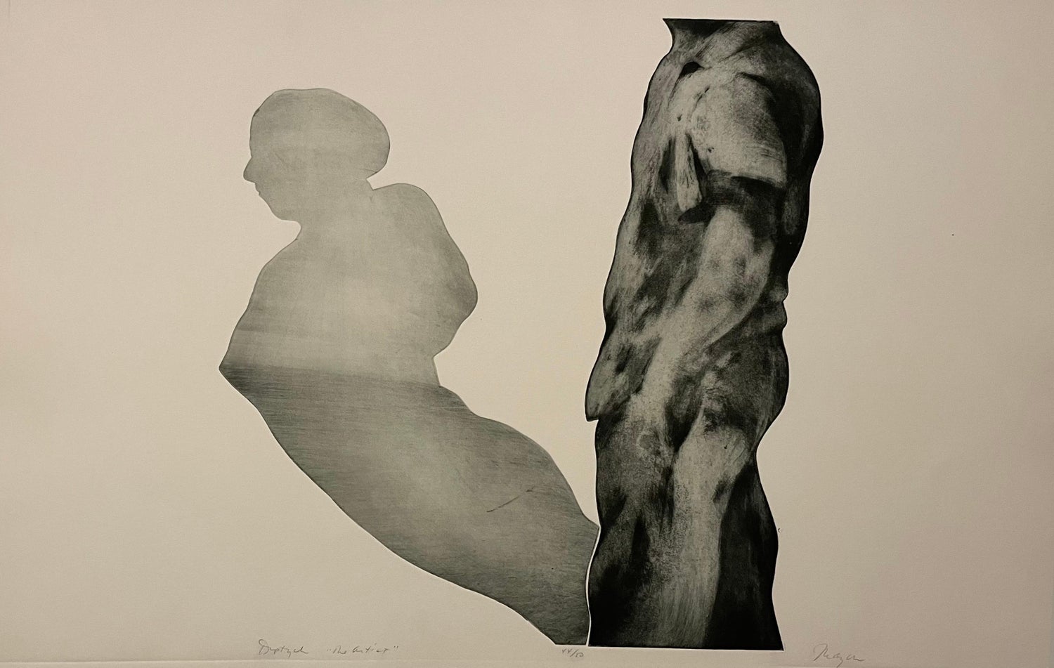 Surrealist Carborundum Etching, Homage a Rodin