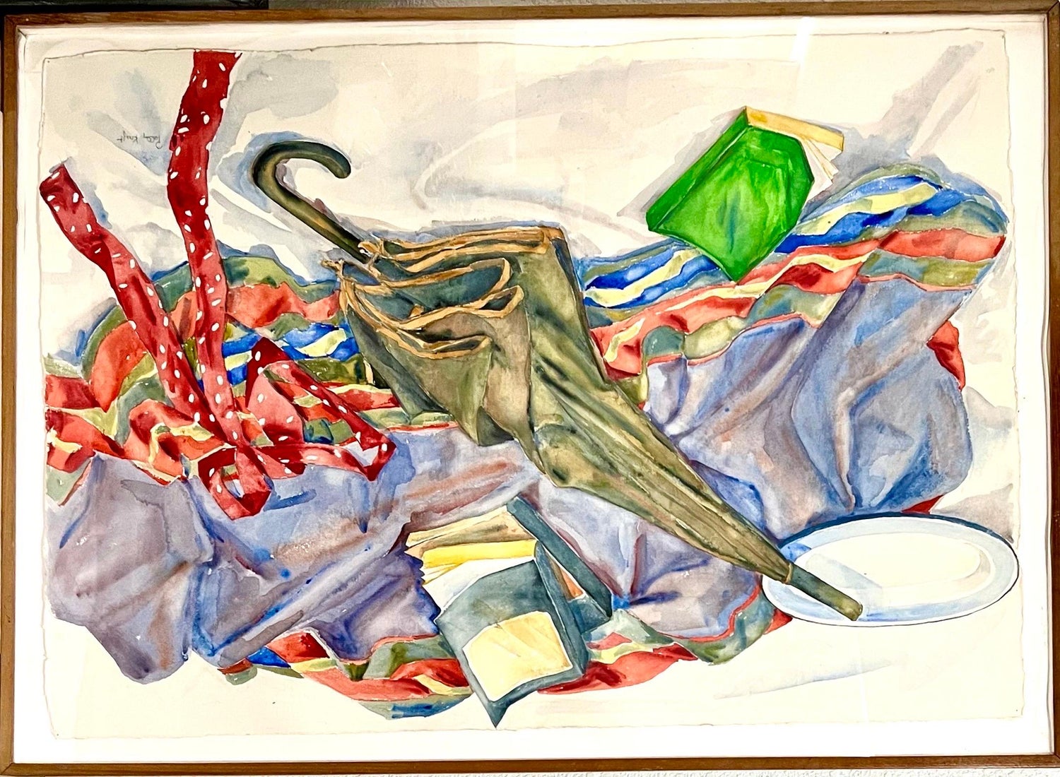 American Woman Artist Society Doyenne Polly Kraft Large Watercolor Painting