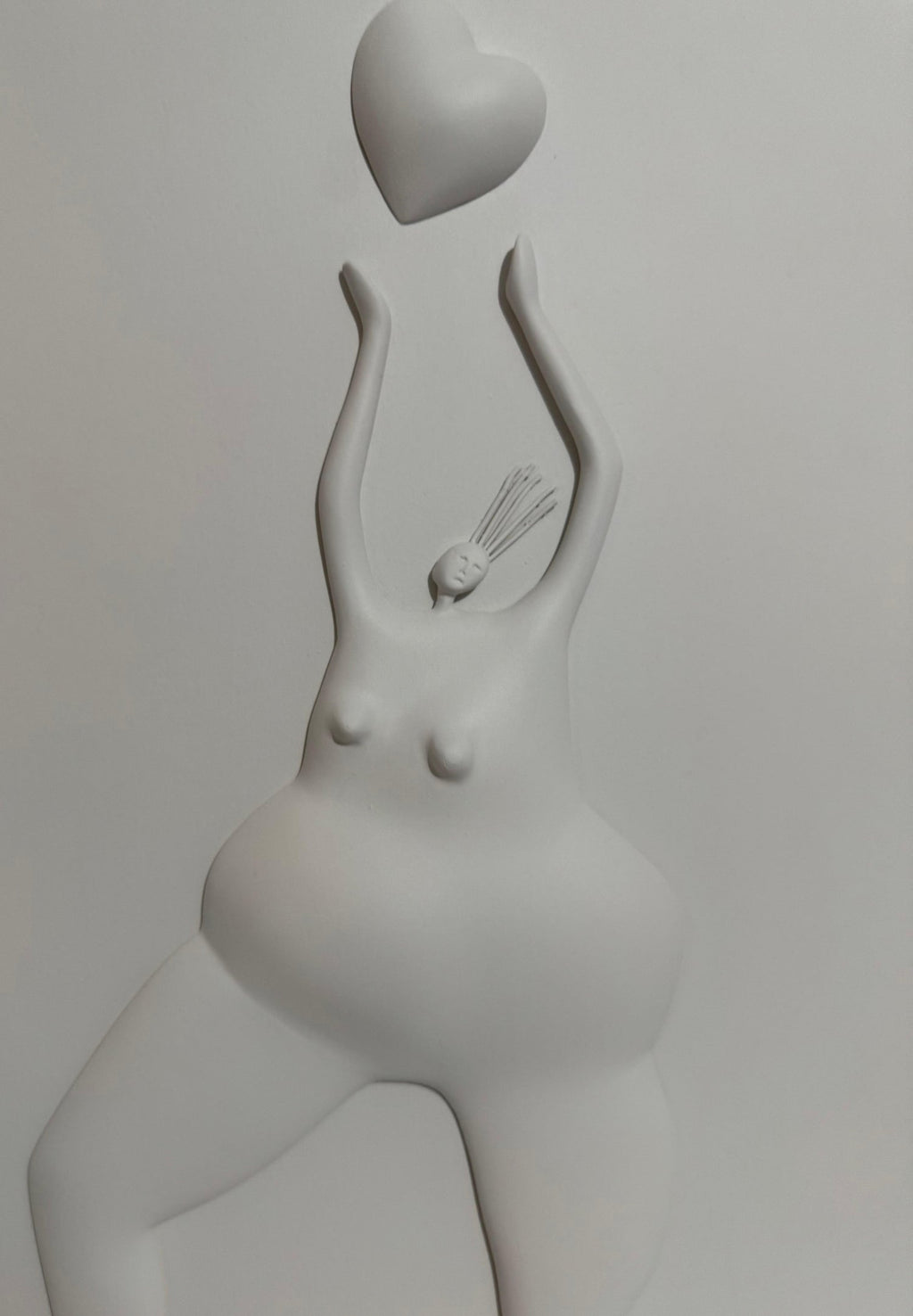 Latin American Master Abigail Varela Sculpture Relief Plaque Woman with Heart