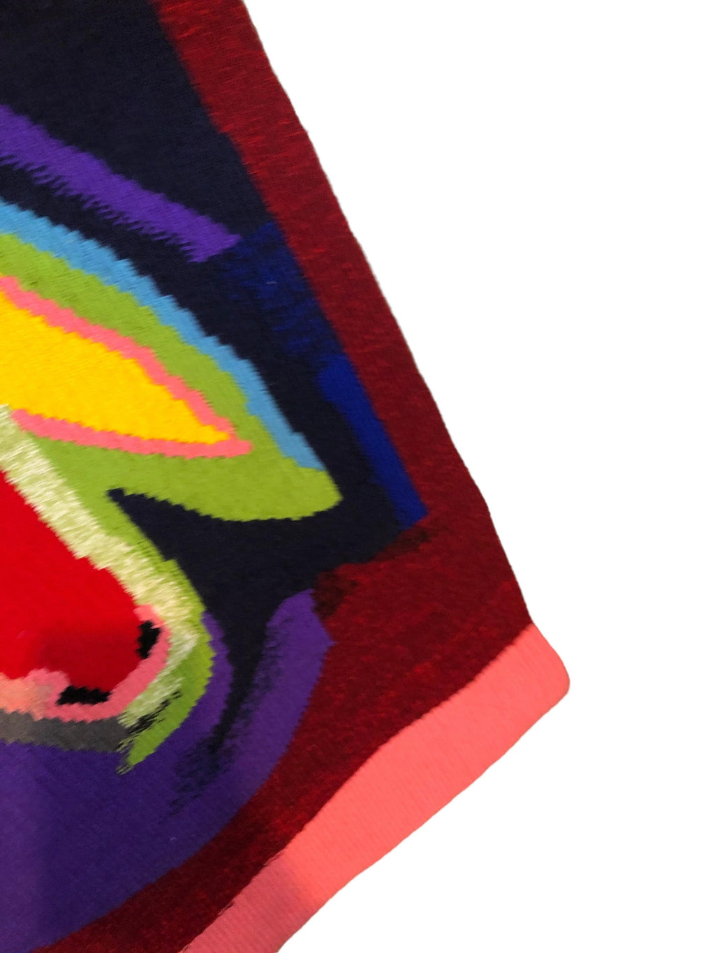Israeli Hand Woven Colorful Wool Tapestry Weaving Menashe Kadishman Sheep Head